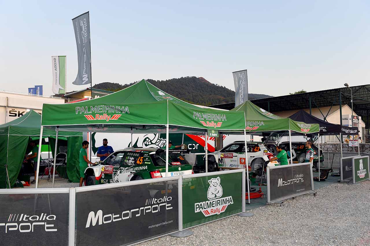 Three crews of Motorsport Italia at the start of Rally Turkey Marmaris 2019 WRC